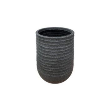 CACHE POT ROND HAUT NOIR