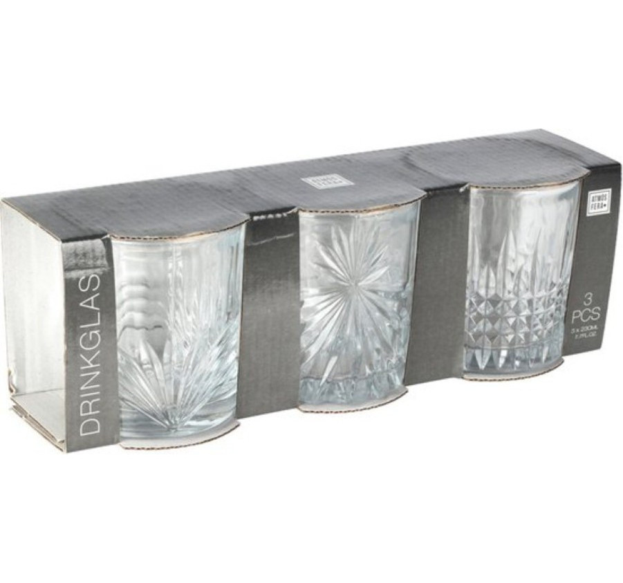 LOT DE 3 VERRES 230ML