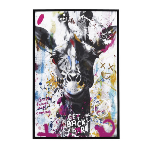 TABLEAU GIRAFE COLORE 60X90CM