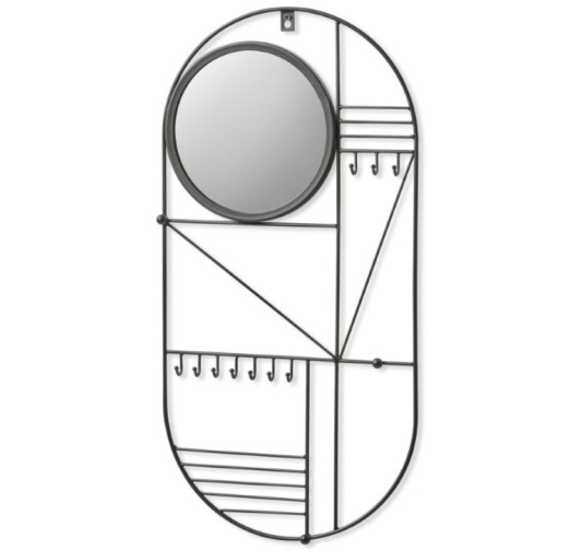 MIROIR EN FER FORGE OVALE NOIR