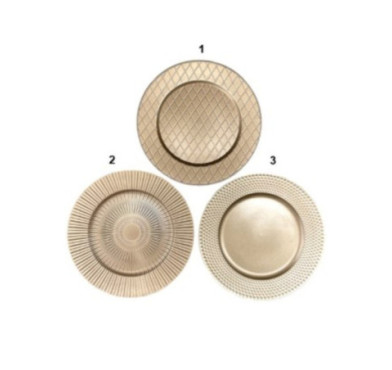 ASSIETTE DORE EFFET MAT D.33CM