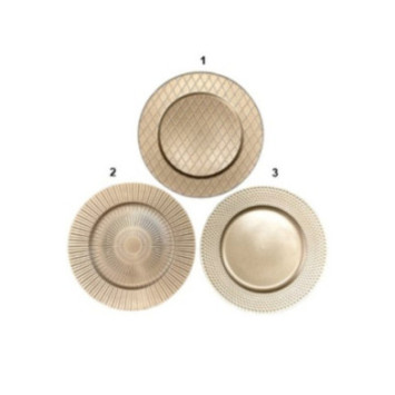 ASSIETTE DORE EFFET MAT D.33CM