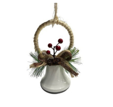 CLOCHE EN METAL BLANCHE