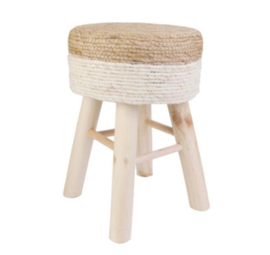 TABOURET TRESSE BEIGE EN JUTE