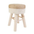 TABOURET TRESSE BEIGE EN JUTE