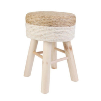 TABOURET TRESSE BEIGE EN JUTE