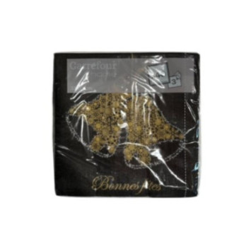 SERVIETTE EN PAPIER NOIR e OR