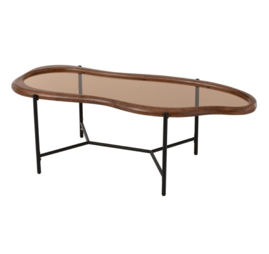 TABLE BASSE ZIG EN VERRE