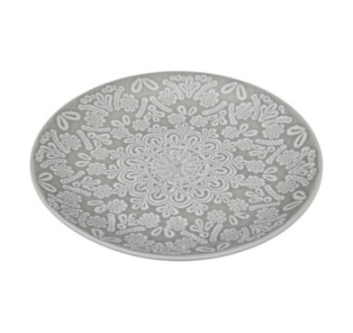 ASSIETTE PLATE GRISE 27CM