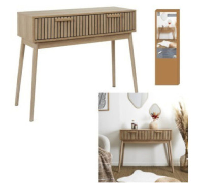 CONSOLE EN BOIS 2 TIROIRS