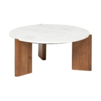 TABLE BASSE EN MARBRE BLANC