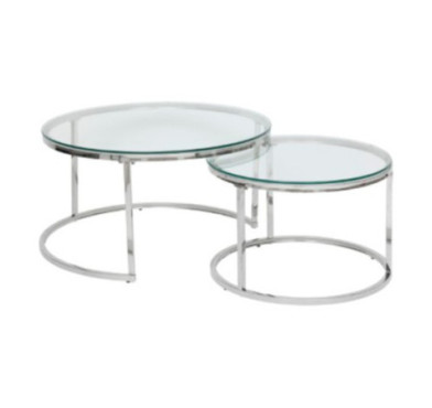 2 TABLES GIGOGNES ARGENT