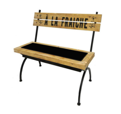 BANC A FLEURIR NOIR EN BOIS