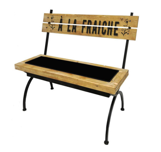 BANC A FLEURIR NOIR EN BOIS