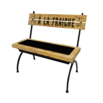 BANC A FLEURIR NOIR EN BOIS