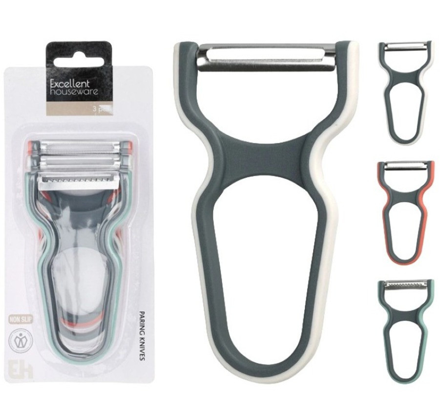 SET DE 3 EPLUCHEURS EN ACIER