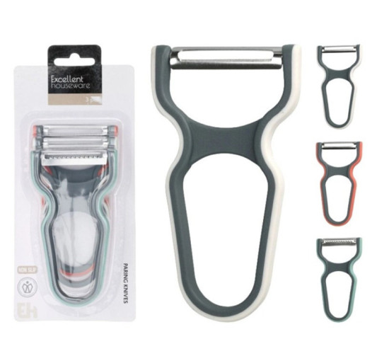 SET DE 3 EPLUCHEURS EN ACIER