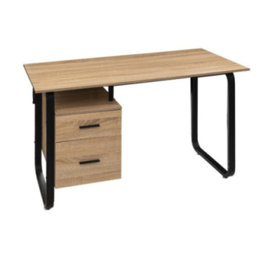 BUREAU EFFET BOIS 2 TIROIRS