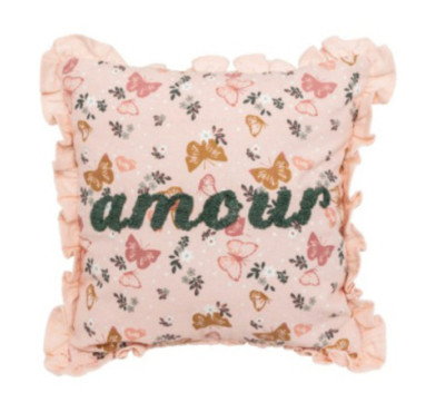 COUSSIN CARRE EN COTON BRODE