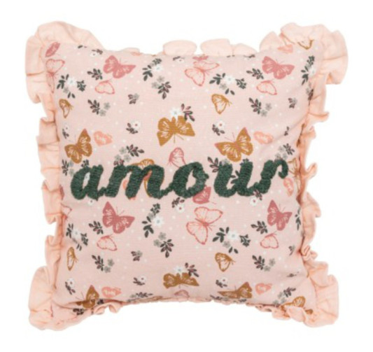 COUSSIN CARRE EN COTON BRODE