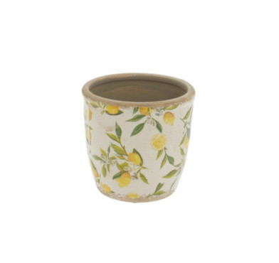 CACHE POT CITRON JAUNE D.16CM