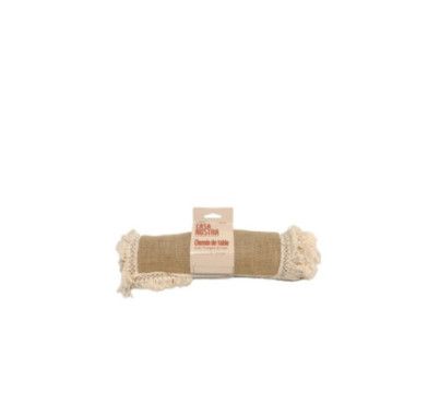 CHEMIN DE TABLE FRANGES ECRUES