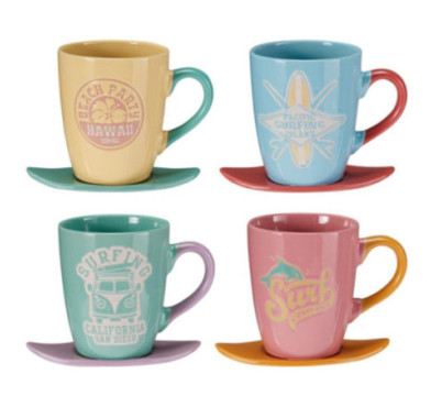MUG EN GRES COLORE SUR SURF