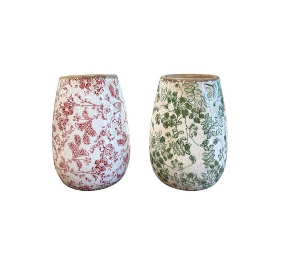 VASE FLORAL EN GRES - 2ASST