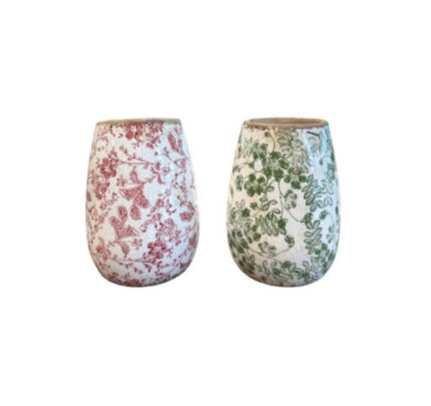VASE FLORAL EN GRES - 2ASST