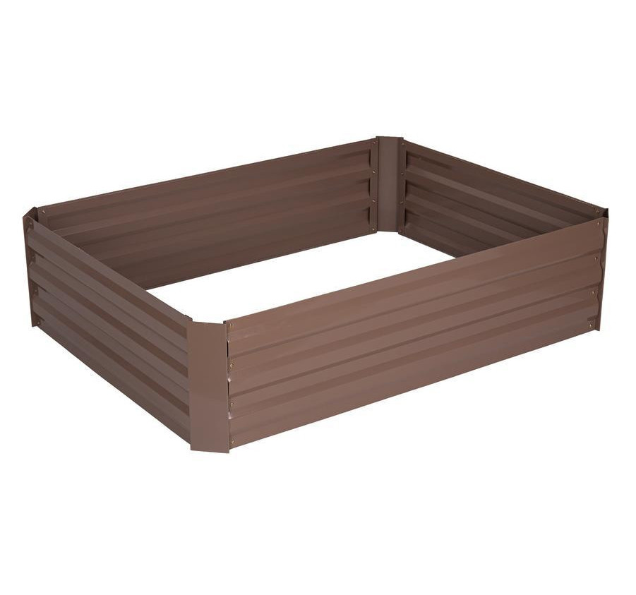 JARDINIERE EN KIT METAL MARRON