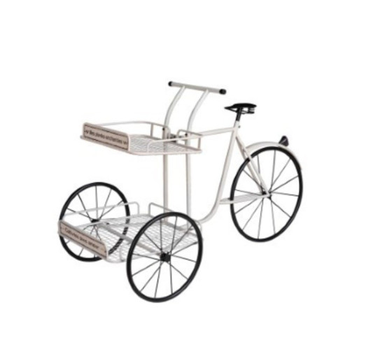TRICYCLE PORTE PLANTE BLANC