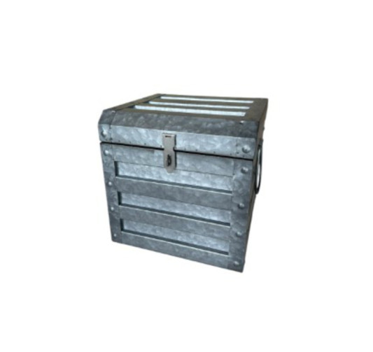 COFFRE EN METAL GRIS