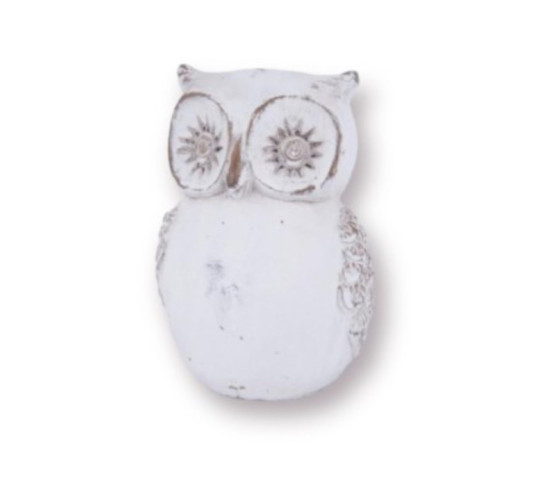 CHOUETTE EN CIMENT BLANC