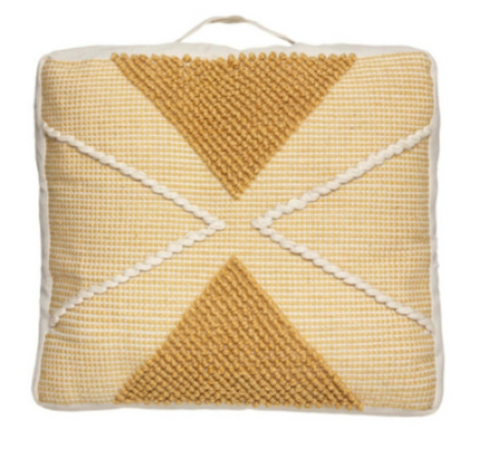 COUSSIN DE SOL TRICOT JAUNE ET
