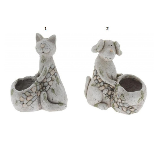 CACHE POT EN BETON CHIEN