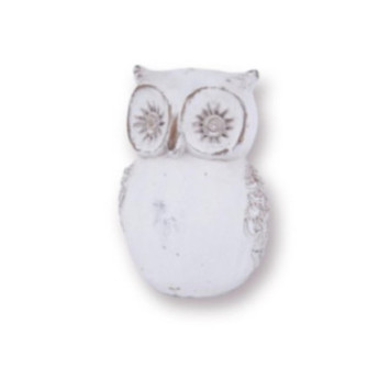 CHOUETTE EN CIMENT BLANC